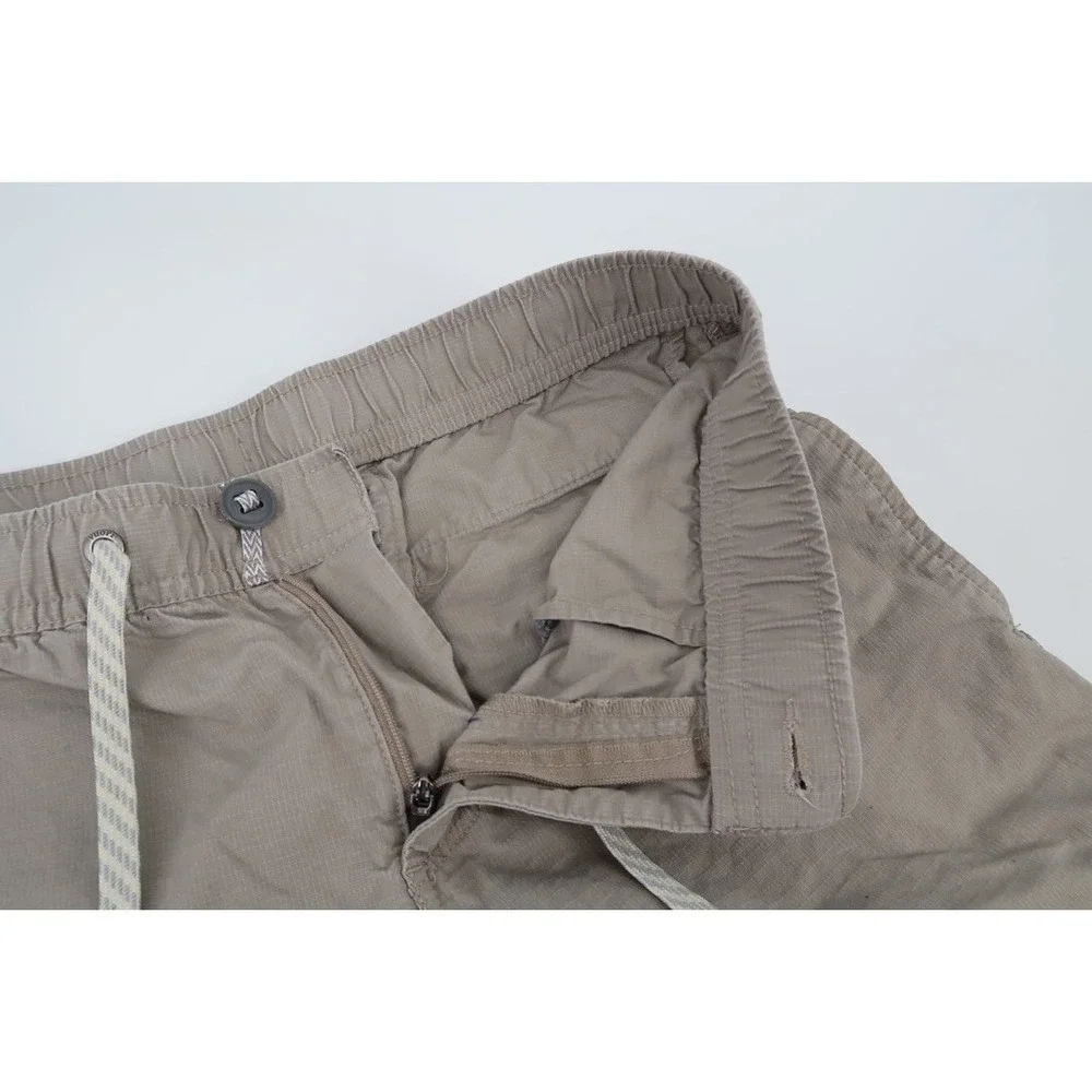 Vuori Ripstop Shorts Mens Small Khaki V370 Hiking Stretch Organic Cotton Zip